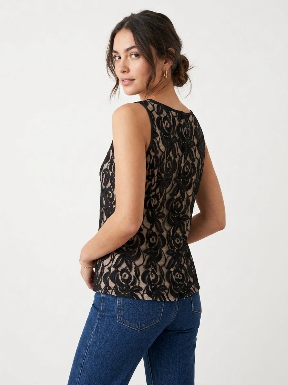 Banana Republic Floral Lace Sleeveless Top Size 4